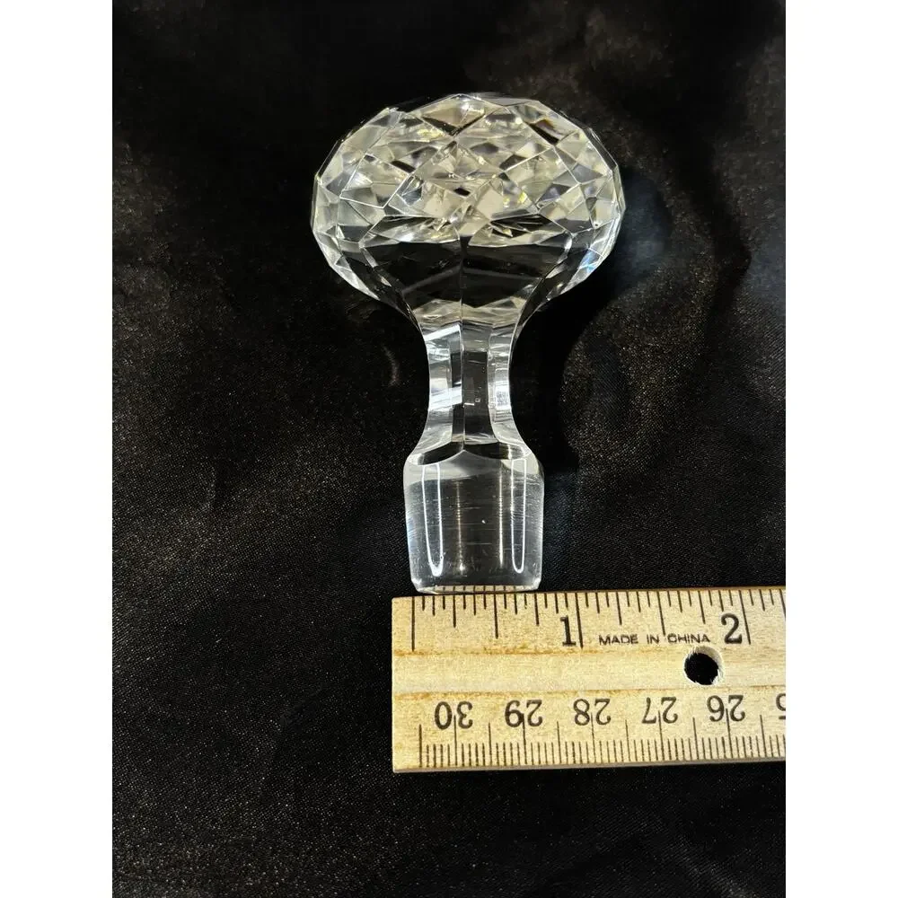 Vintage Cut Glass Decanter Stopper Starburst Faceted Round Replacement 3